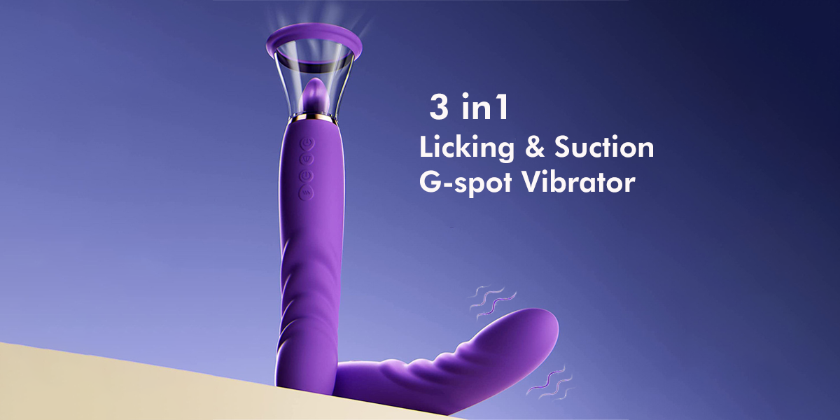 3 in 1 licking & suction G spot vibrator