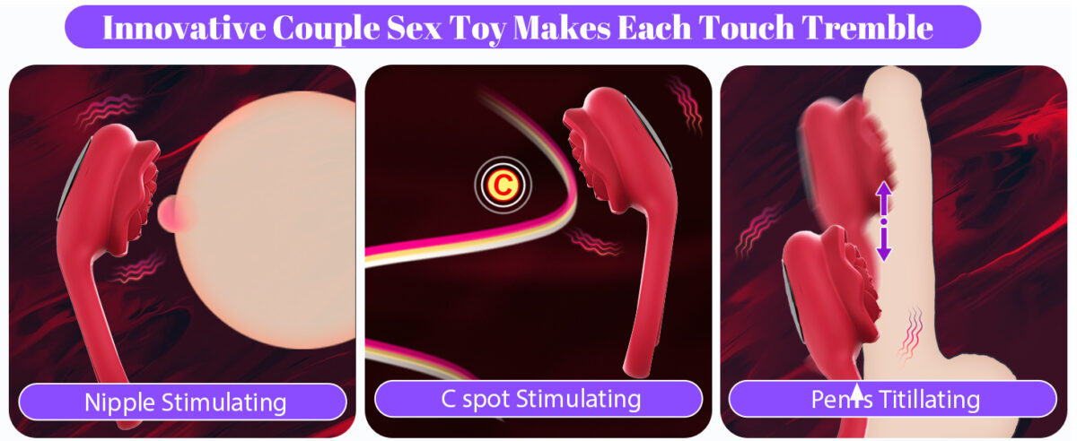 Vibrating Dual Penis Ring makes each touch tremble