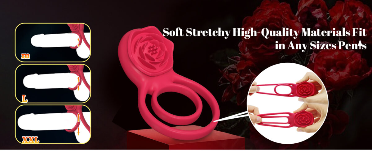 Vibrating Dual Penis Ring-soft silicone, high quality